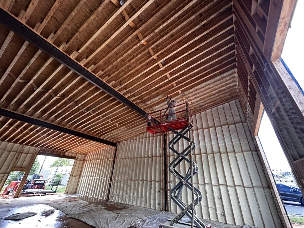 spray foam insulation on ceiling